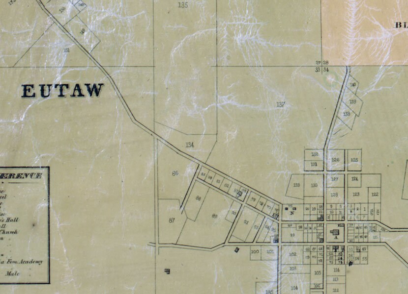 1856 Map of Greene County Alabama Eutaw