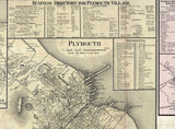 1857 Map of Plymouth County Massachusetts Plymouth