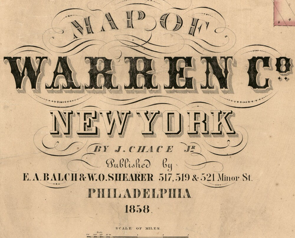 1858 Map of Warren County New York