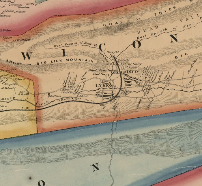 1862 Map of Dauphin County Pa from actual surveys Harrisburg