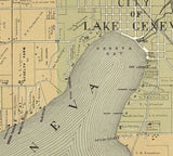 1907 Map of Lake Geneva Wisconsin