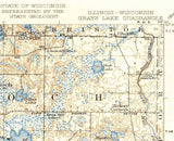 1923 Topo Map of Grays Lake Illinois Quadrangle