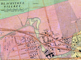 1854 Map of Blackstone Worcester County Massachusetts