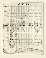 1860 Map of Milford Sussex County New Jersey