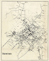 1860 Map of Newton Sussex County New Jersey