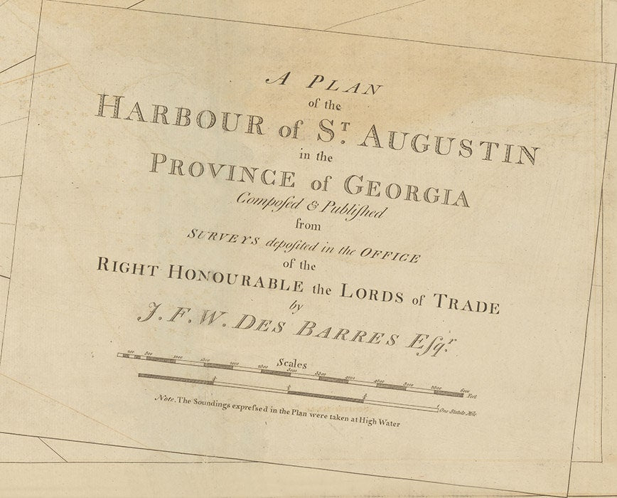1779 Map of Saint Augustine Florida