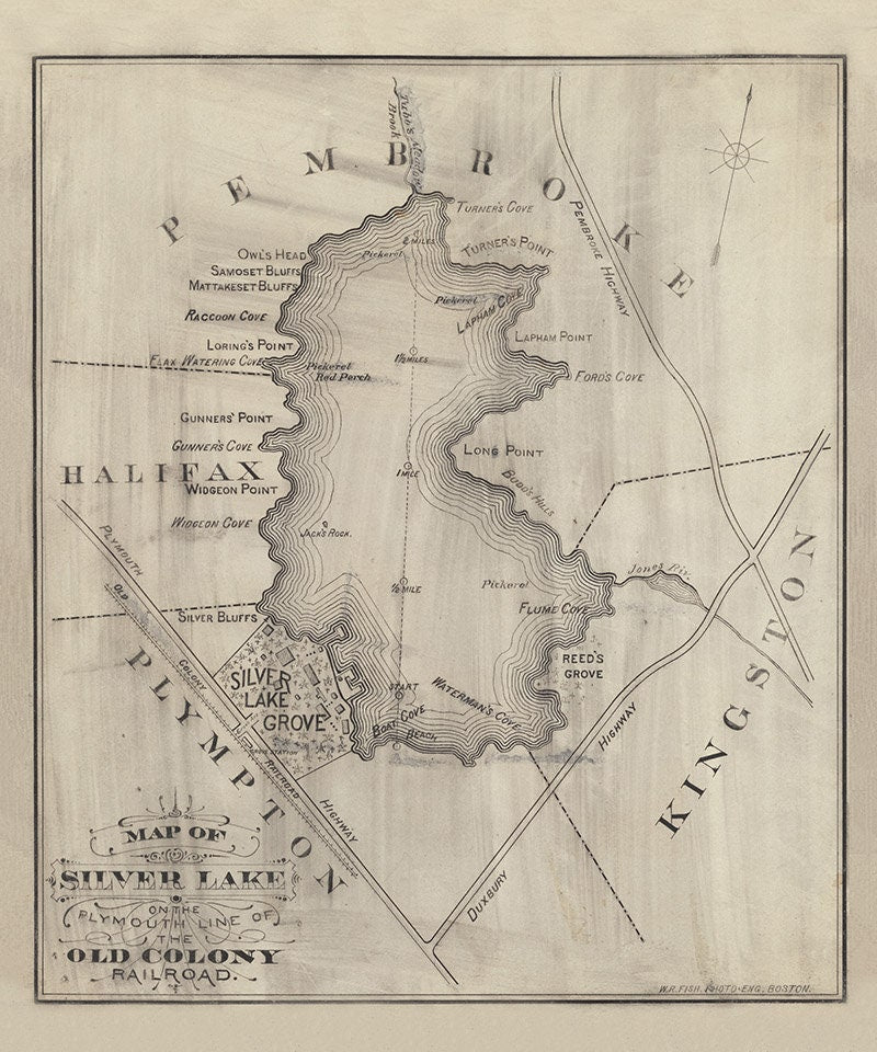 1870 Map of Silver Lake Massachusetts