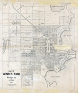 1888 Map of Winter Park Orange County Floirda
