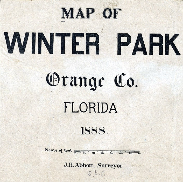 1888 Map of Winter Park Orange County Floirda