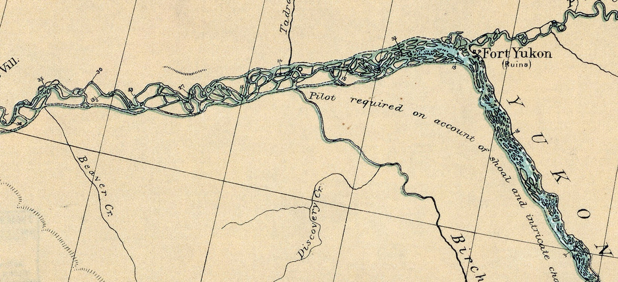 1898 Map of the Yukon River Alaska