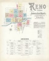 1899 Town Map of Reno Washoe County Nevada