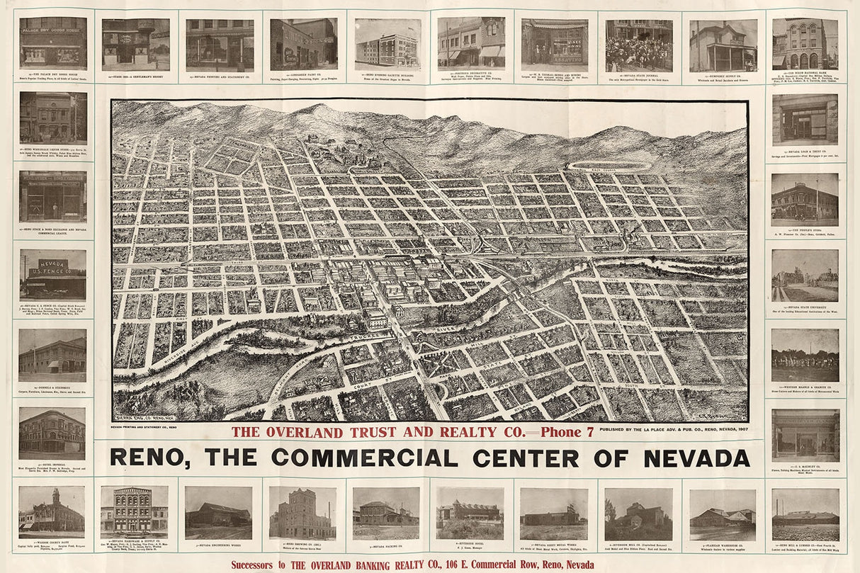 1907 Map of Reno Nevada