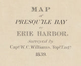 1841 Map of Presque Isle Bay Lake Erie Pennsylvania