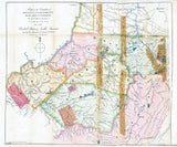 1837 Map of Monongahela Tyler Harrison Wood Lewis & Randolph County West Virginia