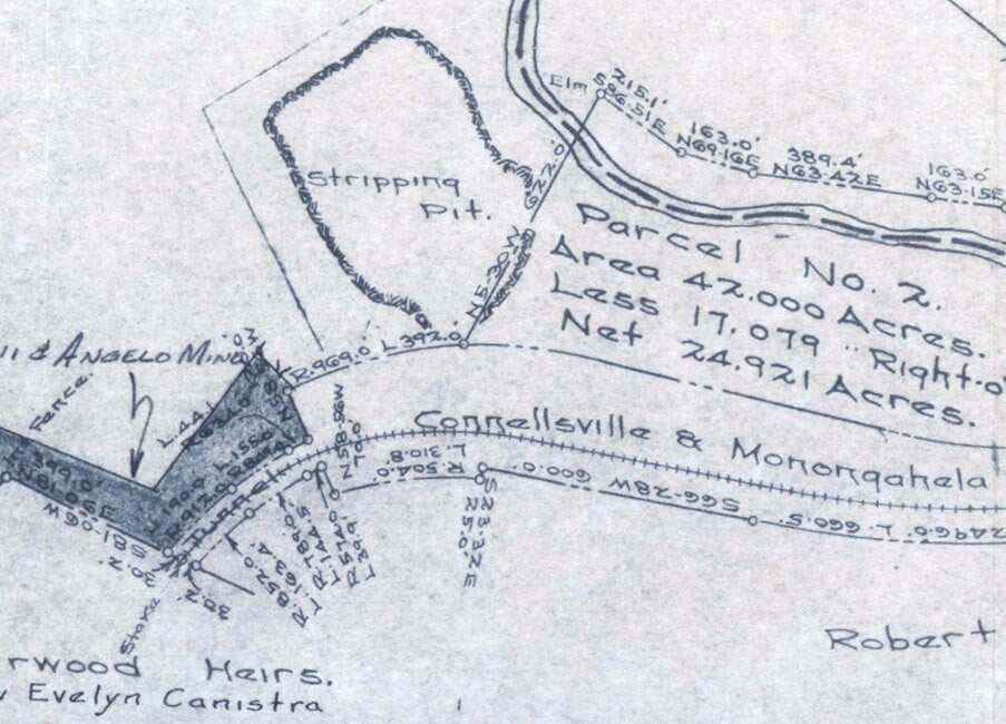 1961 Map of the Bridgeport Mine Fayette County Pa