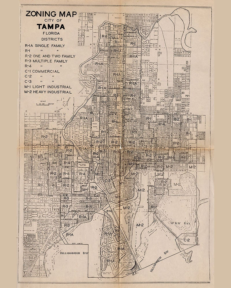 Tampa Florida Vintage Map