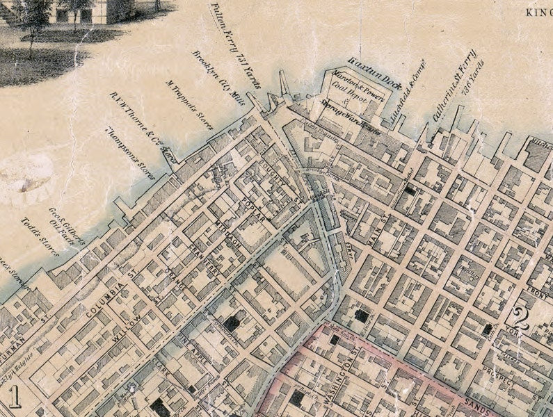 1850 Map of Brooklyn New York