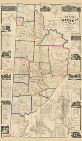 1860 Map of Wayne County Pa Honesdale Hawley Roll Map Genealogy