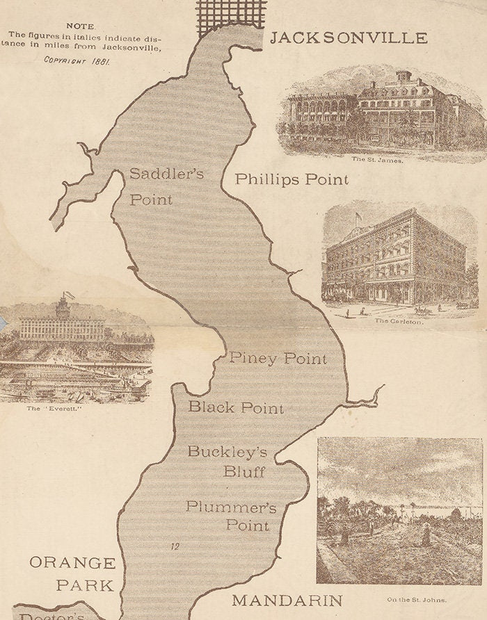 1881 Map of the Saint Johns River Florida