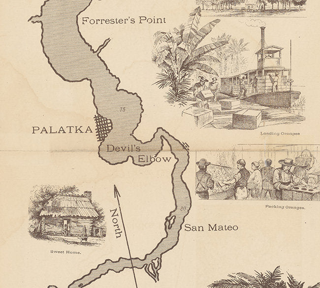 1881 Map of the Saint Johns River Florida