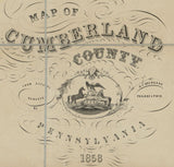 1858 Map of Cumberland County PA from actual surveys Carlisle Shippensburg