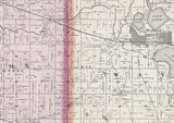 1866 Farm Line Map of Kosciusko County Indiana Warsaw