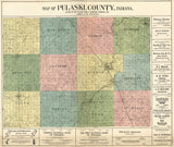 1907 Farm Line Map of Pulaski County Indiana Winamac