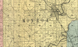 1907 Farm Line Map of Pulaski County Indiana Winamac