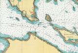 1936 Nautical Map of Lake Huron Straits of Mackinac