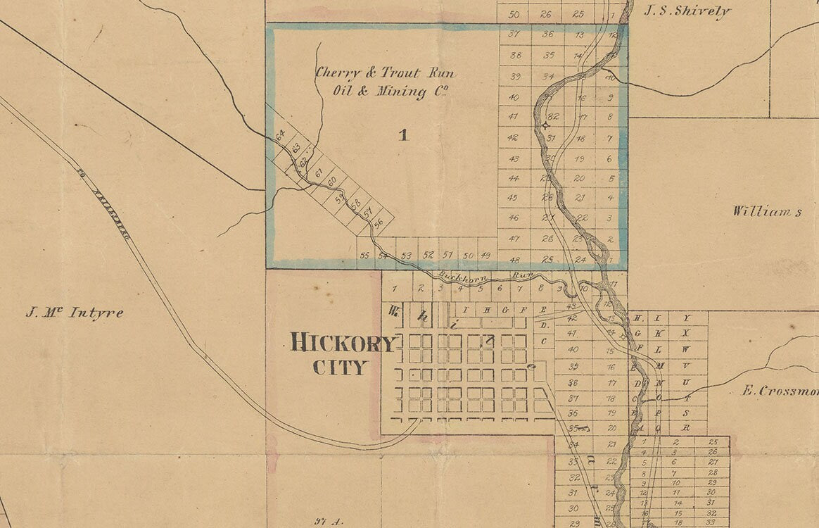 1866 Map of West Hickory Creek Venango & Warren County Pennsylvania