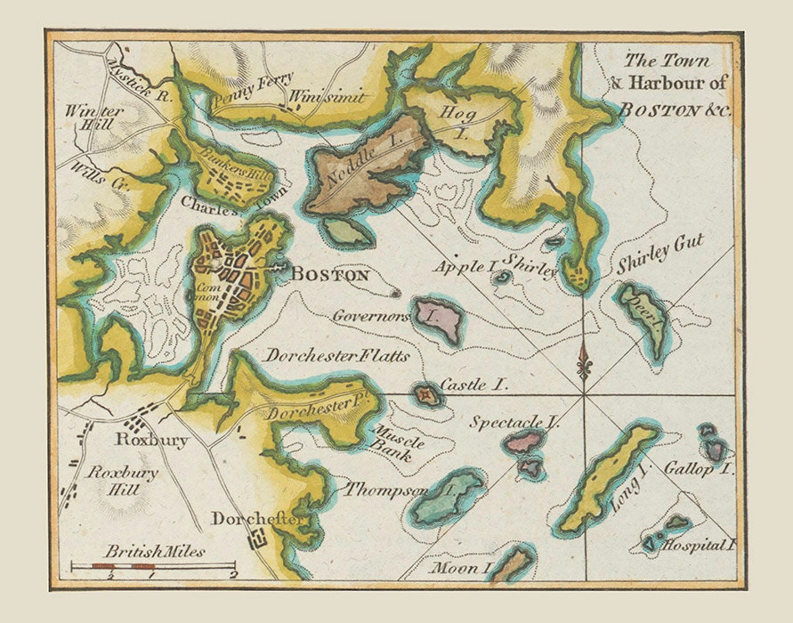1778 Map of Boston Harbor