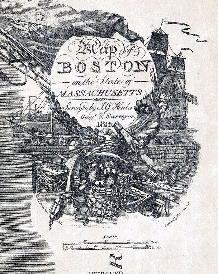 1814 Map of Boston Massachusetts