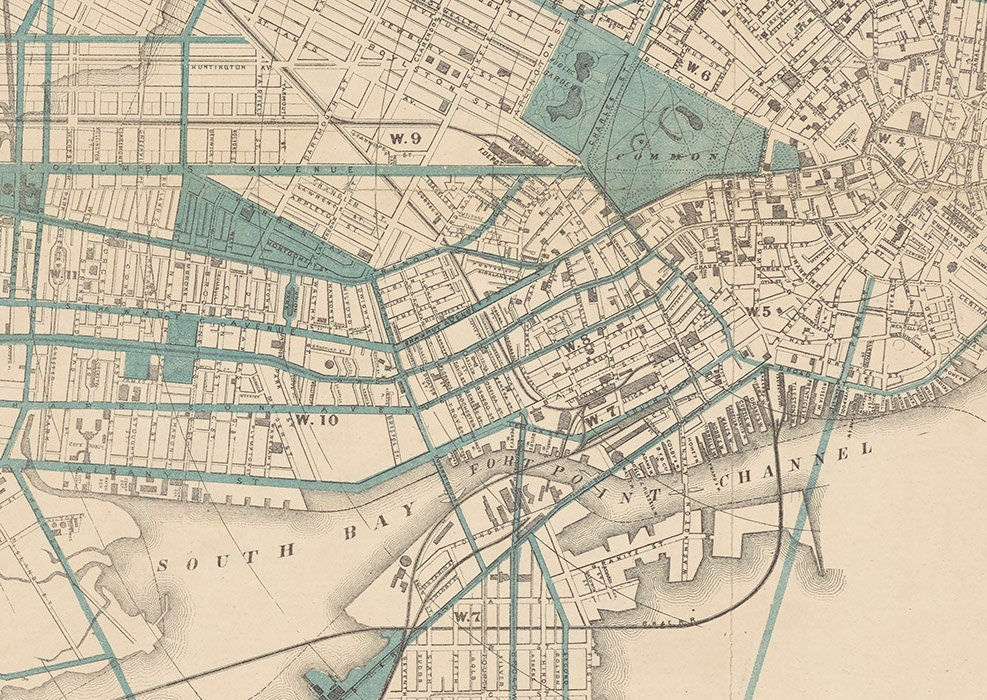 1872 Map of Boston Massachusetts