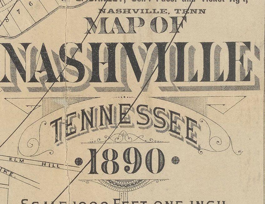 1890 Map of Nashville Tennessee