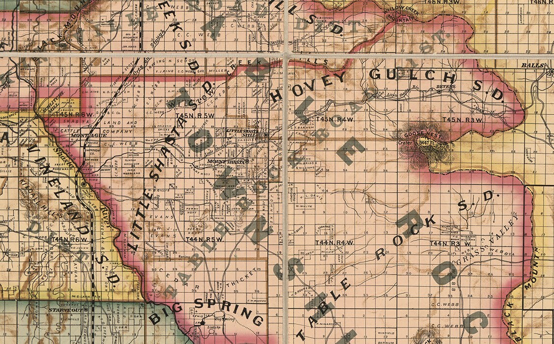 1887 Map of Siskiyou County California