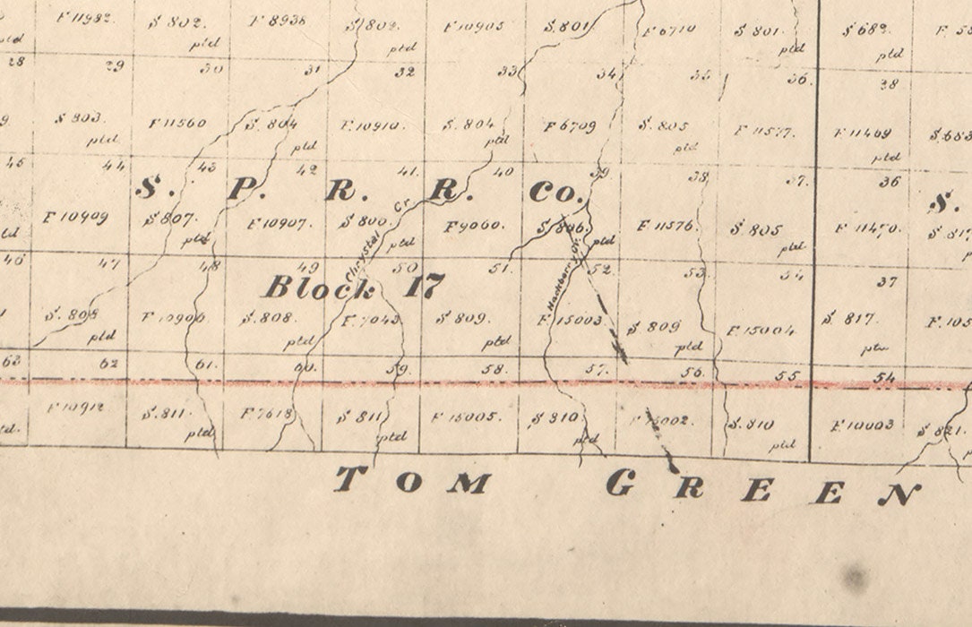 1889 Farm Line Map of Mitchell County Texas