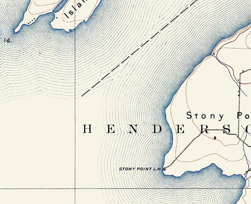 1895 Topo Map of Stony Island New York Lake Erie Quadrangle