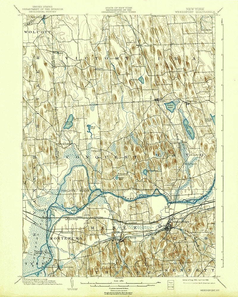 1902 Topo Map of Weedsport New York Quadrangle