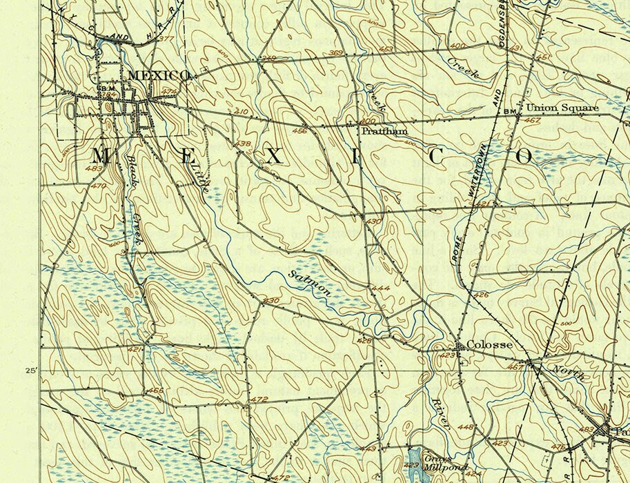 1905 Topo Map of Mexico New York Quadrangle