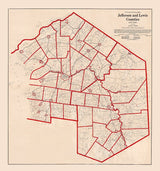 1918 Map of Jefferson and Lewis County New York