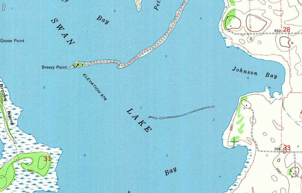 1965 Topo Map of Nicollet Minnesota Quadrangle Swan Lake