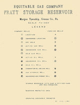 1962 Gas Well Map of the Pratt Storage Field Greene County Pennsylvania