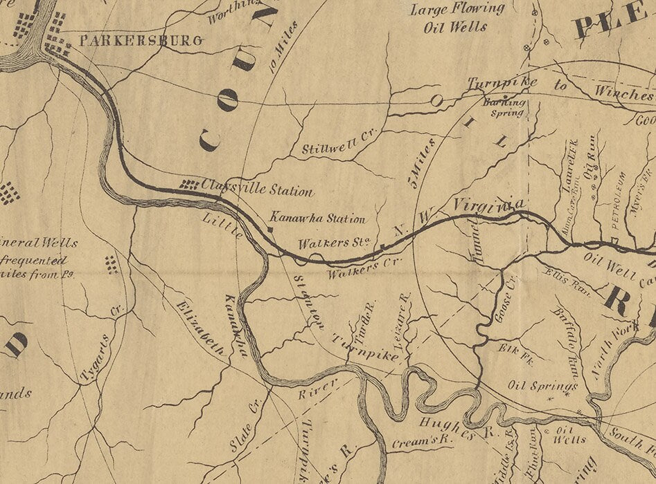 1865 Map of the Oil District of Western Virginia