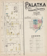 1885 Town Map of Palatka Putnam County Florida