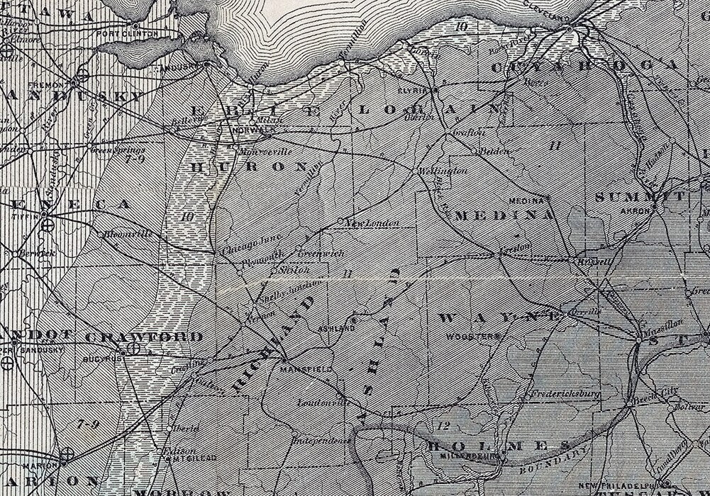 1886 Map of Ohio Oil & Gas Well Fields