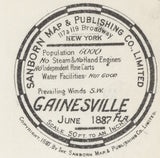 1887 Town Map of Gainesville Alachua County Florida