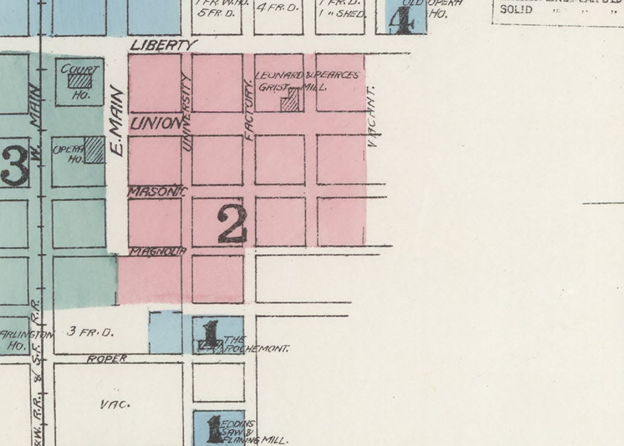 1887 Town Map of Gainesville Alachua County Florida