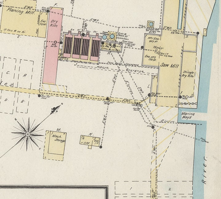 1897 Town Map of Apalachicola Franklin County Florida