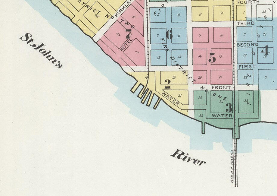 1897 Town Map of Palatka Putnam County Florida