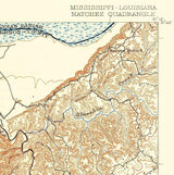 1922 Topo Map of Natchez Mississippi Quadrangle